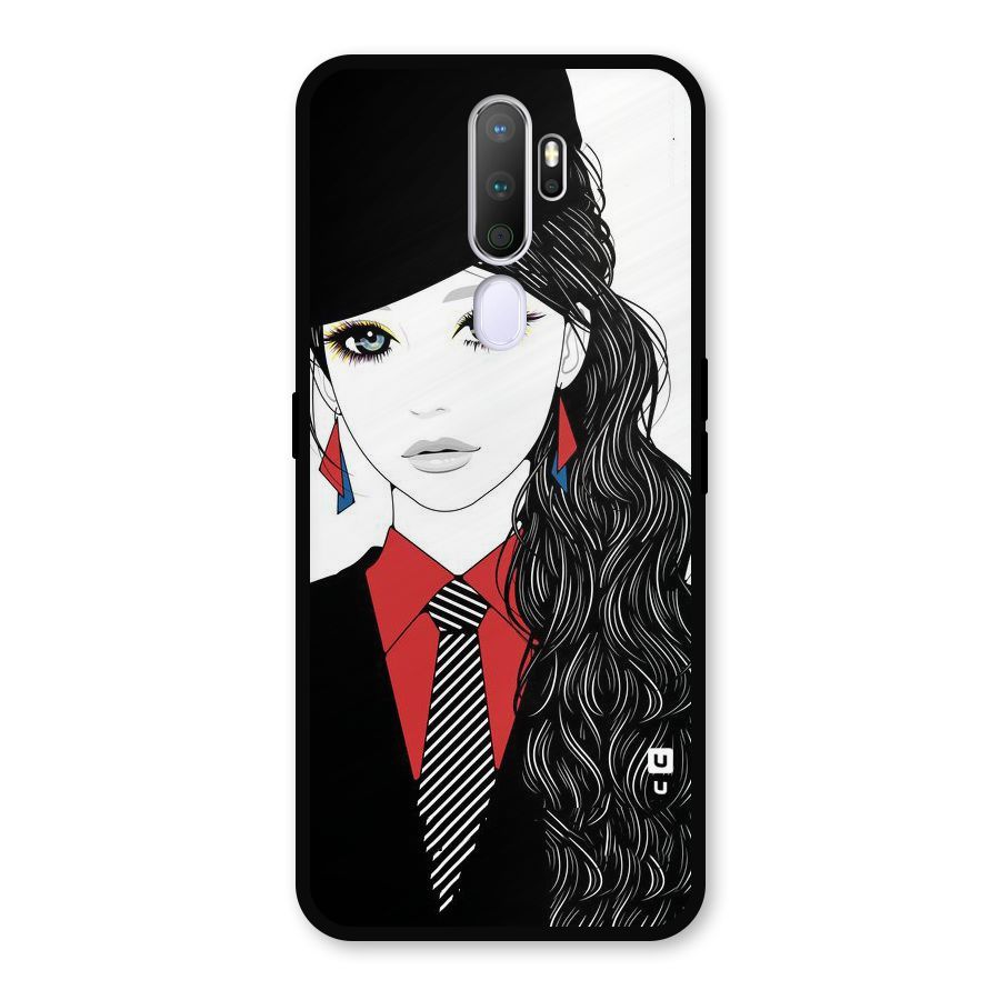Girl Tie Metal Back Case for Oppo A9 (2020)