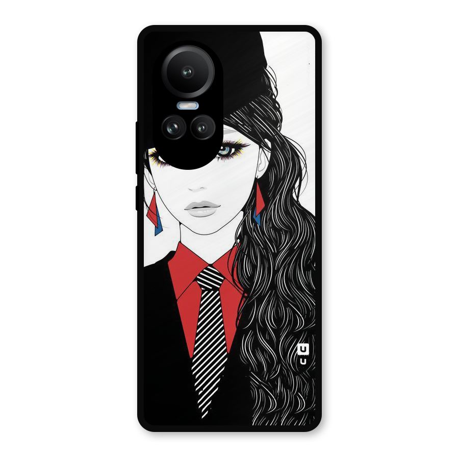 Girl Tie Metal Back Case for Oppo Reno10 Pro