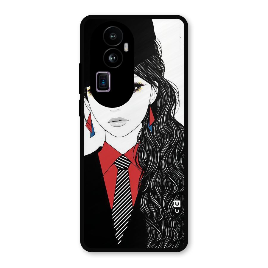 Girl Tie Metal Back Case for Oppo Reno10 Pro Plus