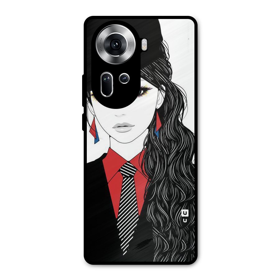 Girl Tie Metal Back Case for Oppo Reno11 5G
