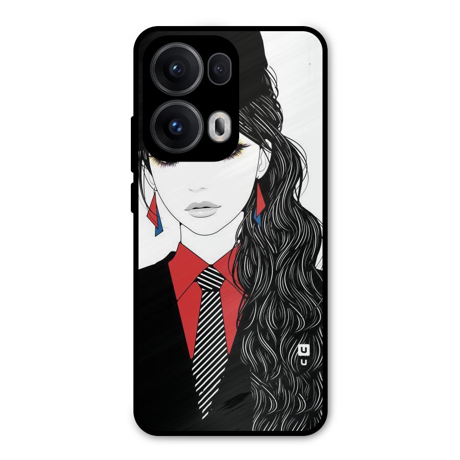 Girl Tie Metal Back Case for Oppo Reno13 Pro
