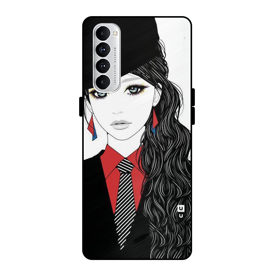Girl Tie Metal Back Case for Oppo Reno4 Pro