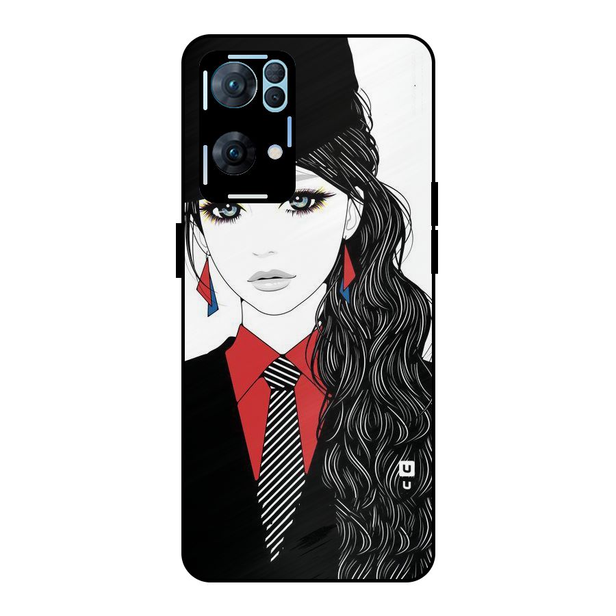 Girl Tie Metal Back Case for Oppo Reno7 Pro 5G