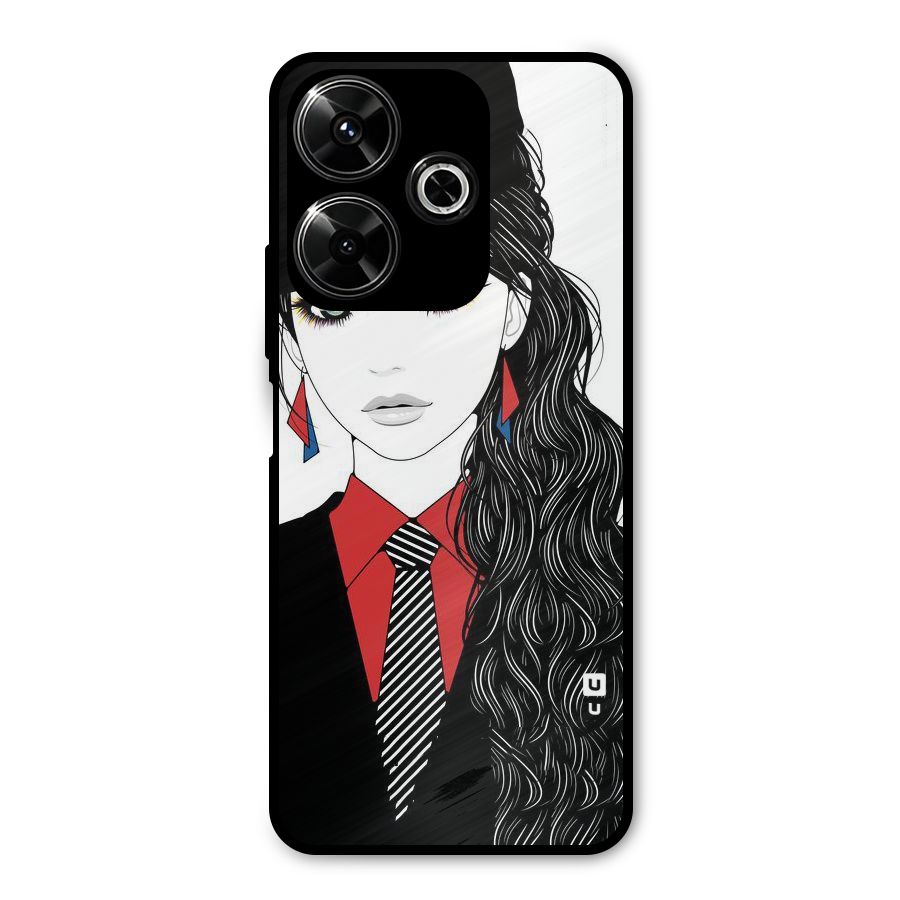 Girl Tie Metal Back Case for Poco M6 Plus