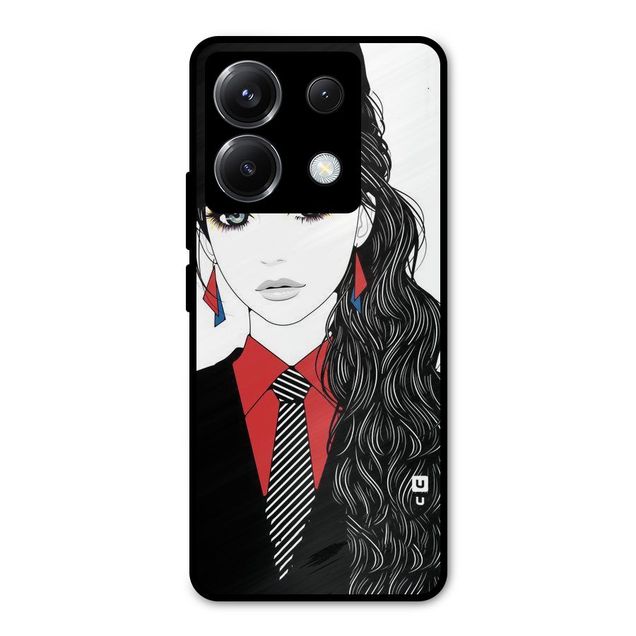 Girl Tie Metal Back Case for Poco X6