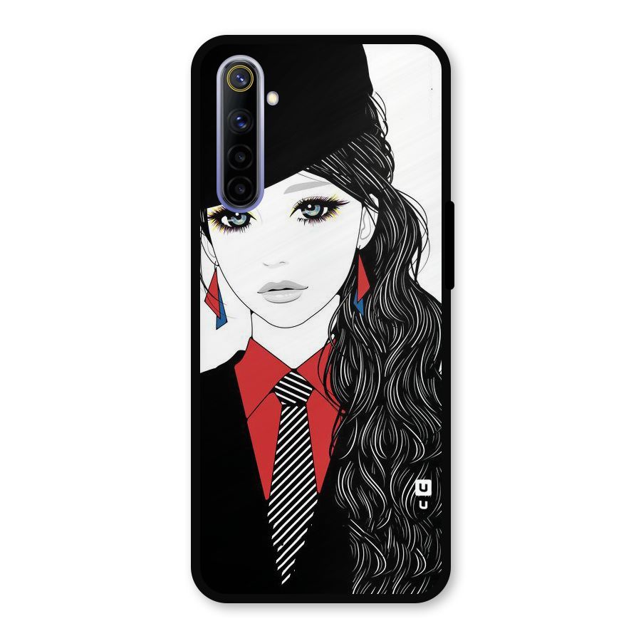 Girl Tie Metal Back Case for Realme 6i