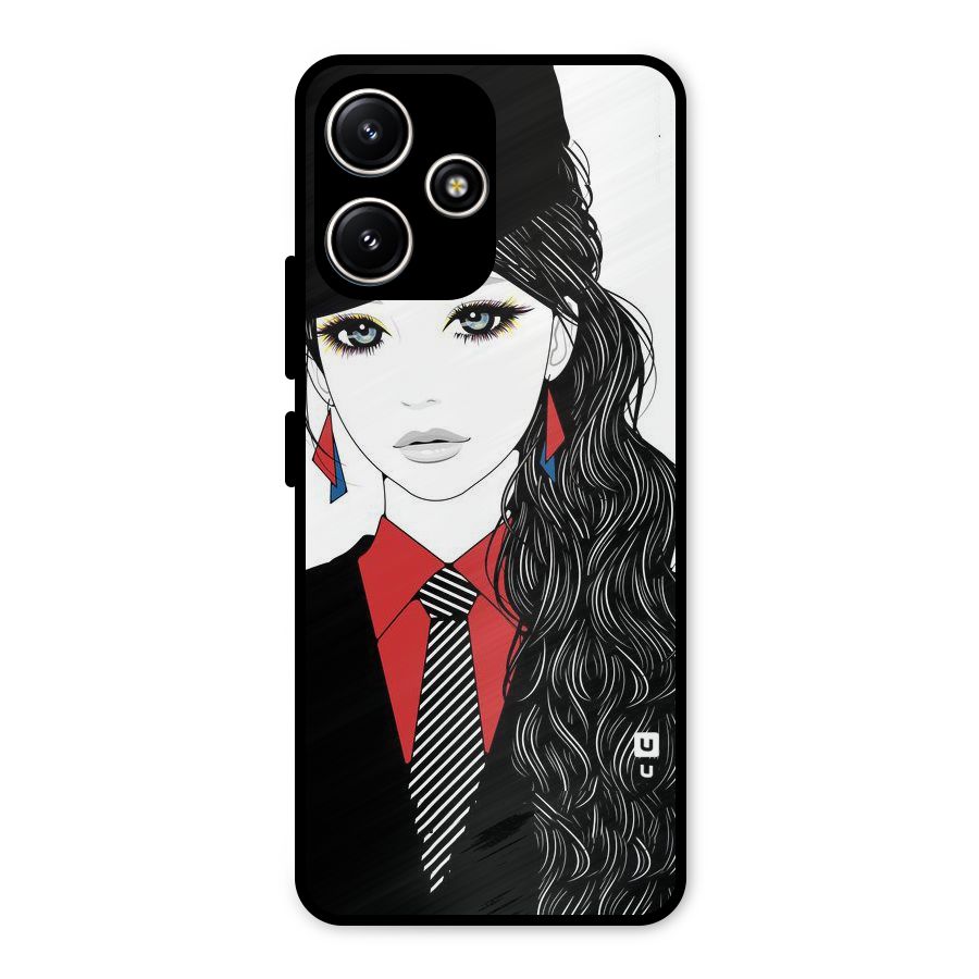 Girl Tie Metal Back Case for Redmi 12 5G