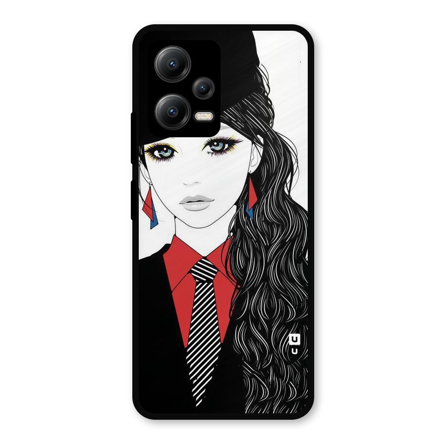 Girl Tie Metal Back Case for Redmi Note 12 5G