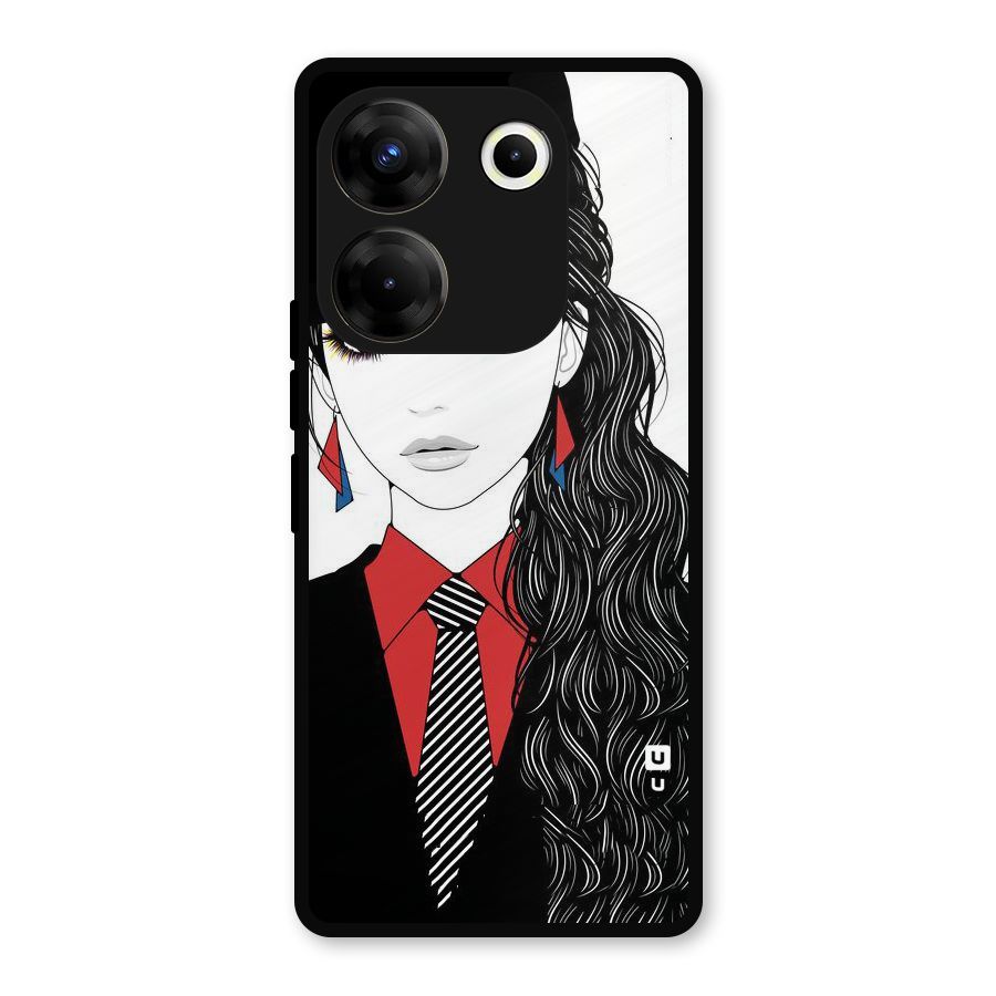 Girl Tie Metal Back Case for Tecno Camon 20