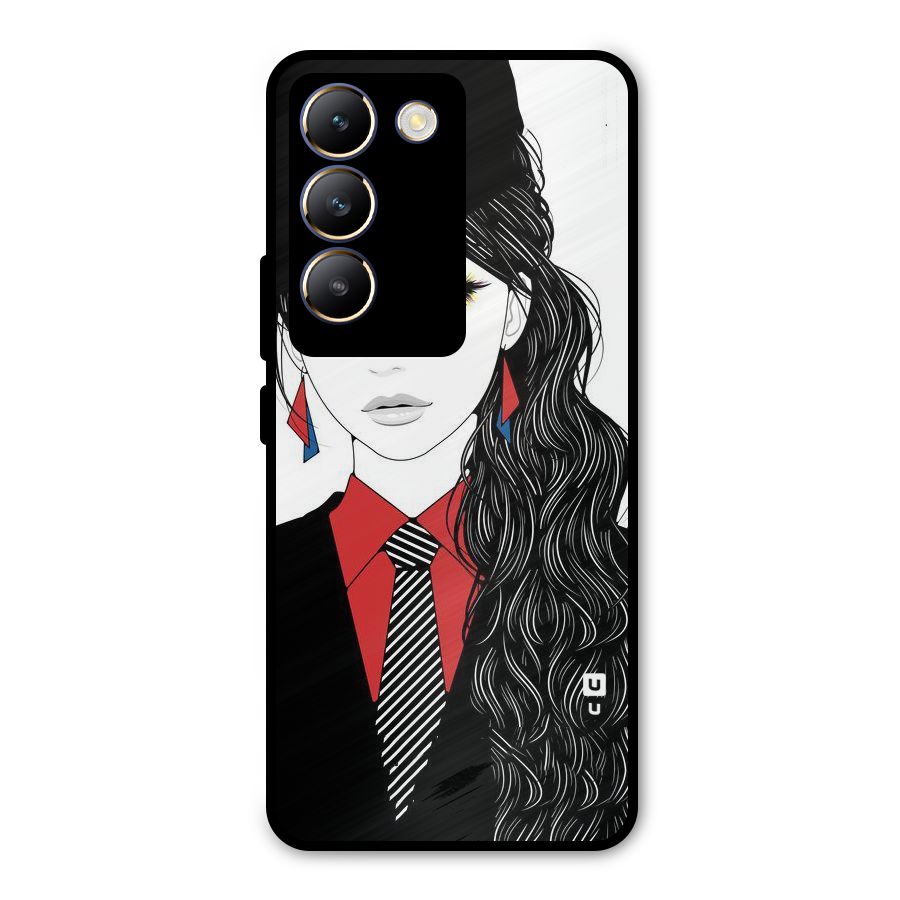 Girl Tie Metal Back Case for Vivo T3 5G