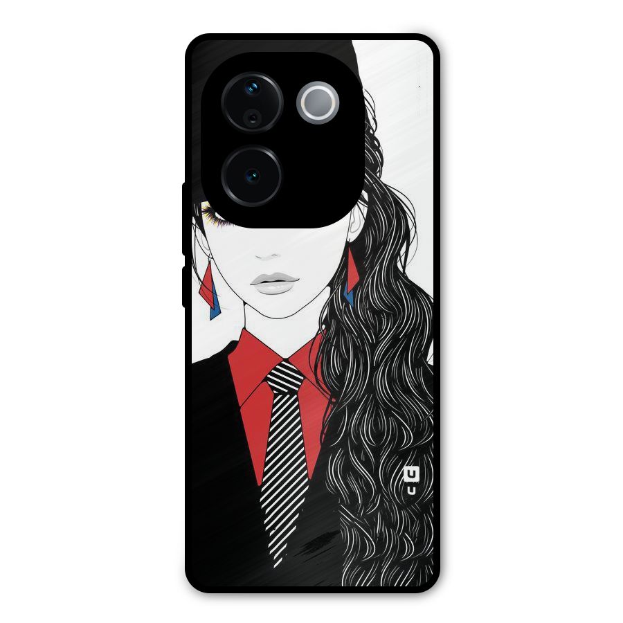 Girl Tie Metal Back Case for Vivo T3 Pro