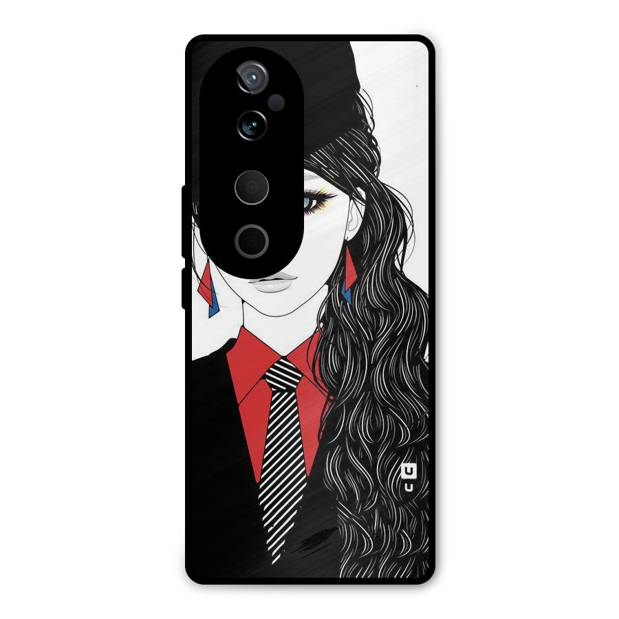 Girl Tie Metal Back Case for Vivo T3 Ultra