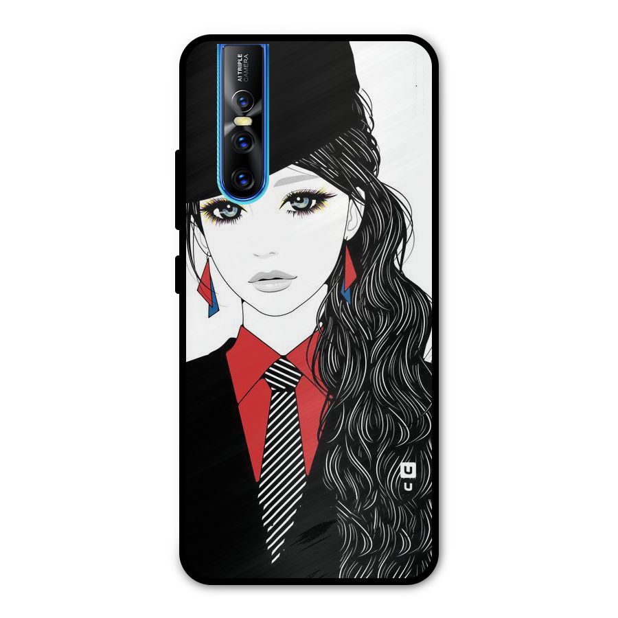 Girl Tie Metal Back Case for Vivo V15 Pro