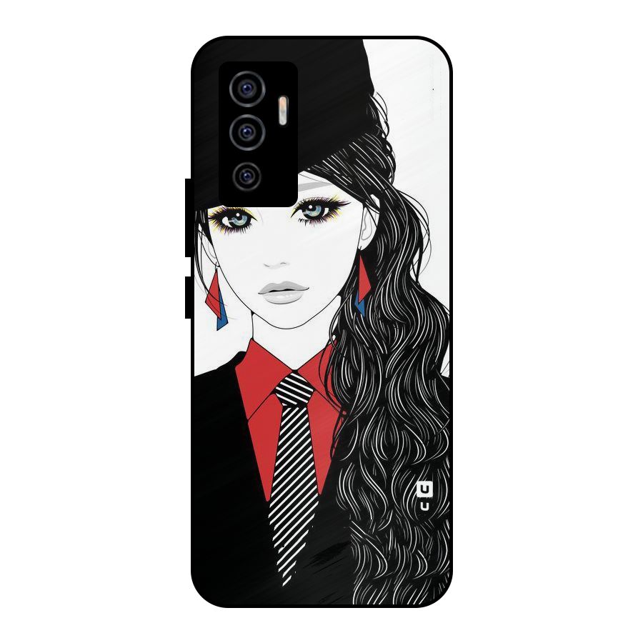 Girl Tie Metal Back Case for Vivo V23e