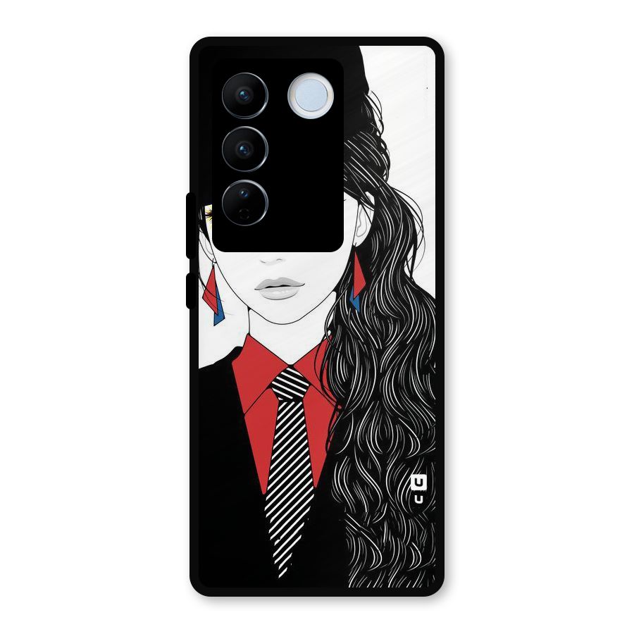 Girl Tie Metal Back Case for Vivo V27