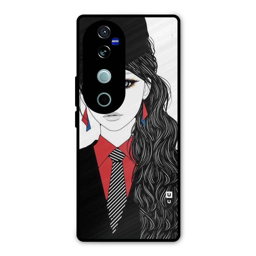 Girl Tie Metal Back Case for Vivo V40