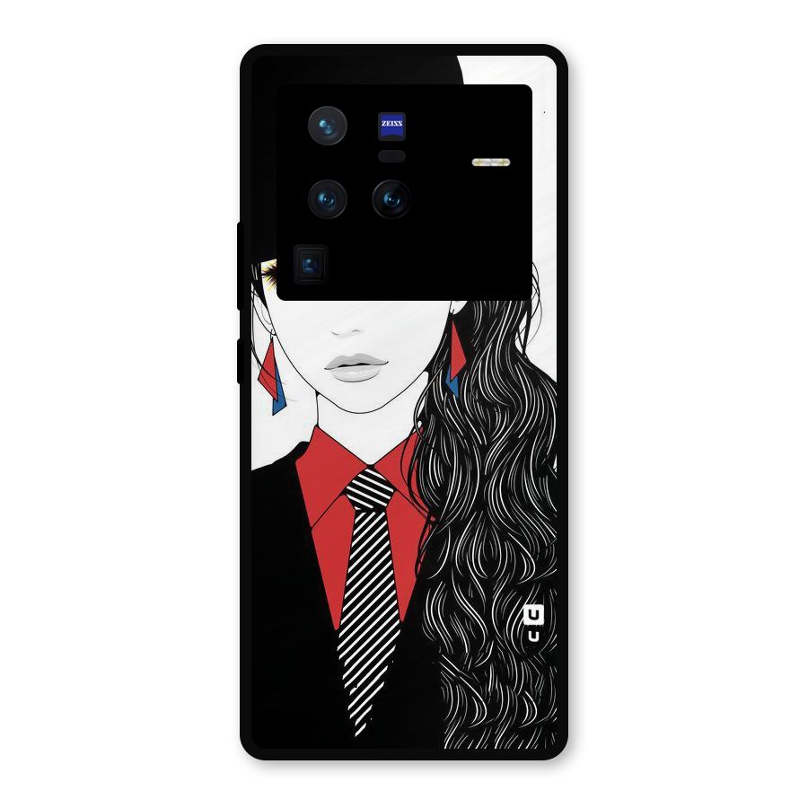 Girl Tie Metal Back Case for Vivo X80 Pro