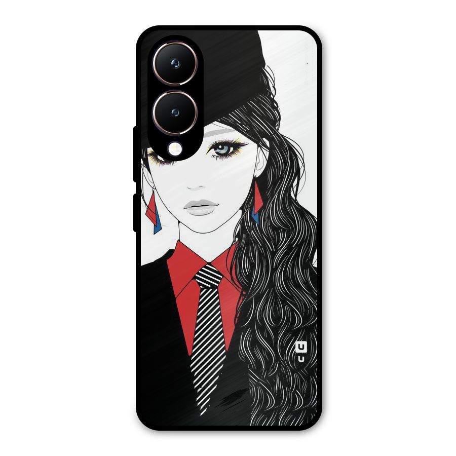 Girl Tie Metal Back Case for Vivo Y28
