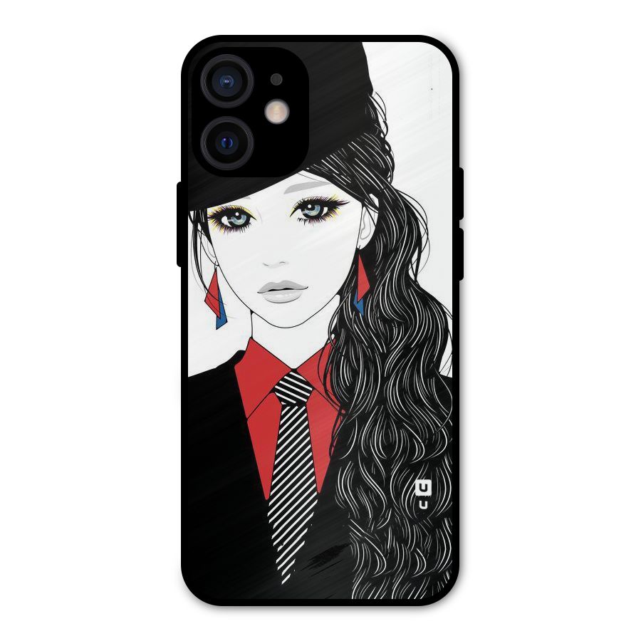 Girl Tie Metal Back Case for iPhone 12 Mini