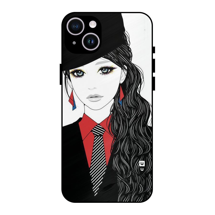 Girl Tie Metal Back Case for iPhone 14 Plus
