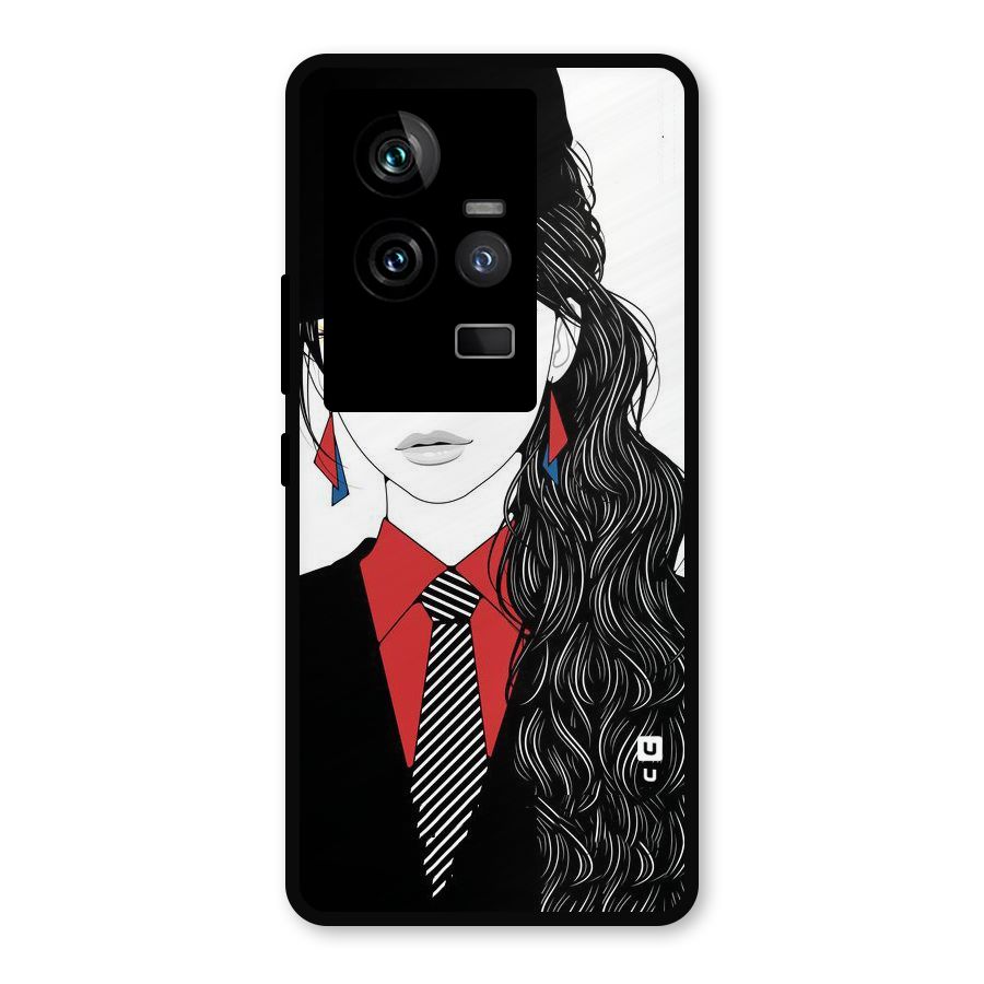 Girl Tie Metal Back Case for iQOO 11 5G