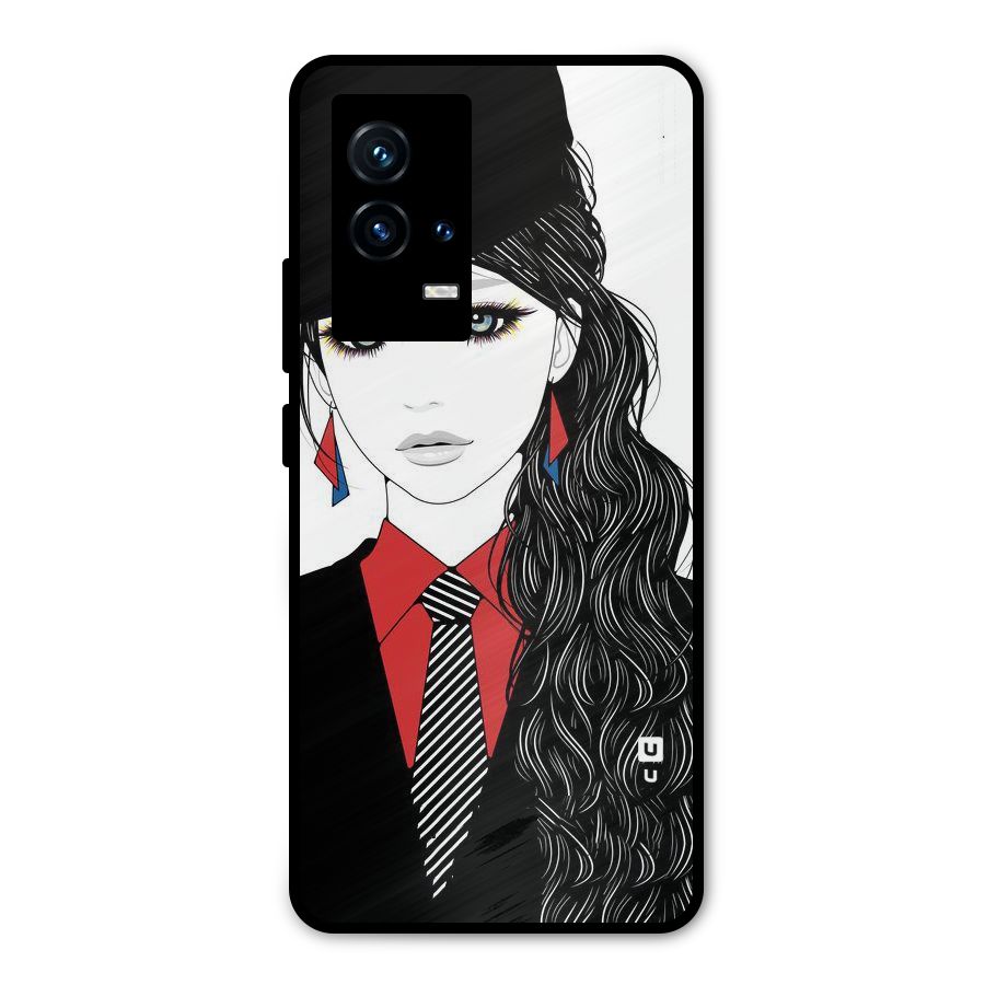 Girl Tie Metal Back Case for iQOO 9 5G