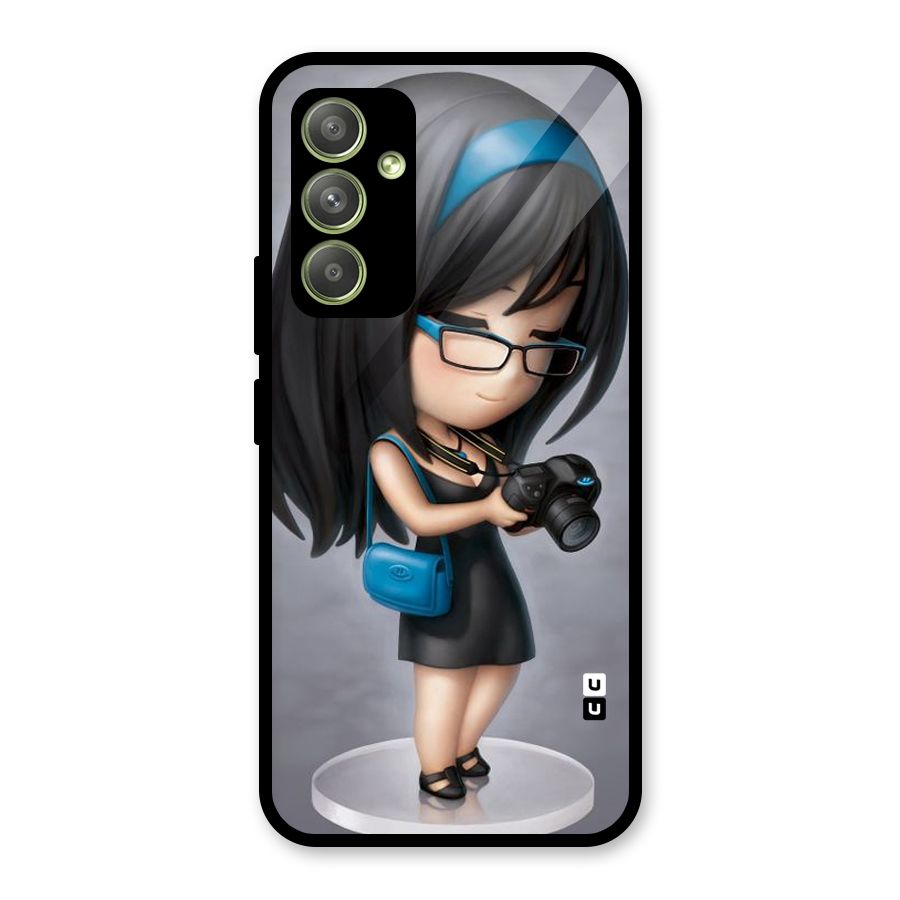 Girl With Camera Glass Back Case for Galaxy A54