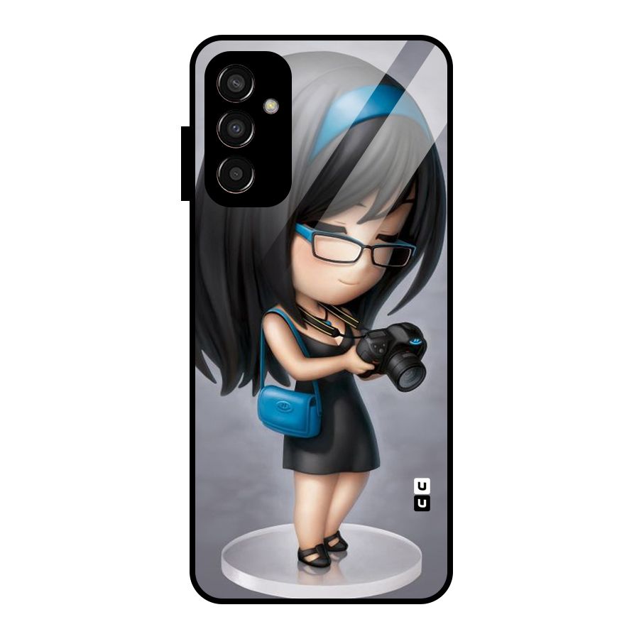 Girl With Camera Glass Back Case for Galaxy F13