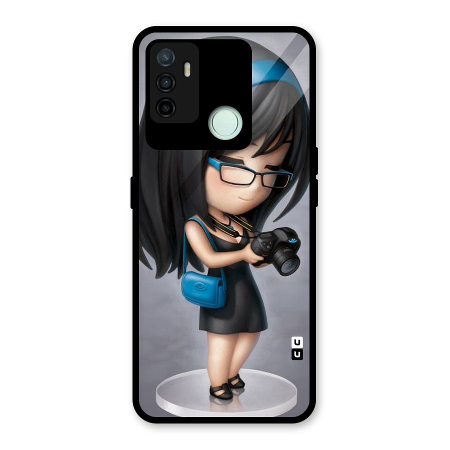 Girl With Camera Glass Back Case for Oppo A53