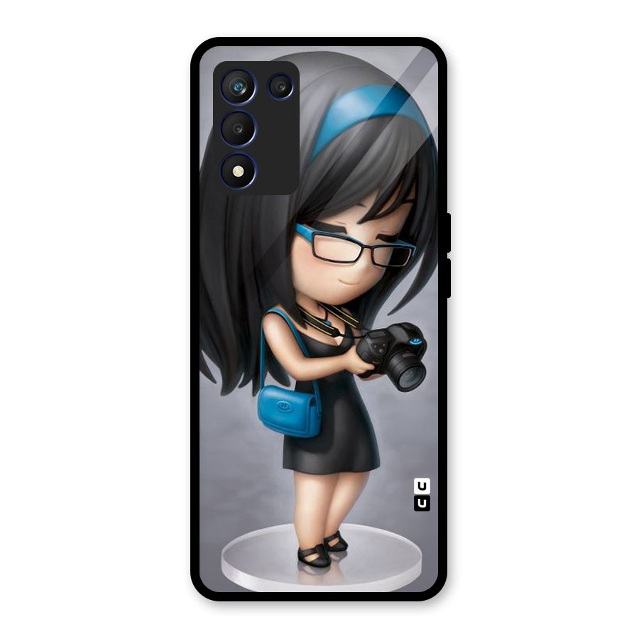 Girl With Camera Glass Back Case for Realme 9 5G Speed