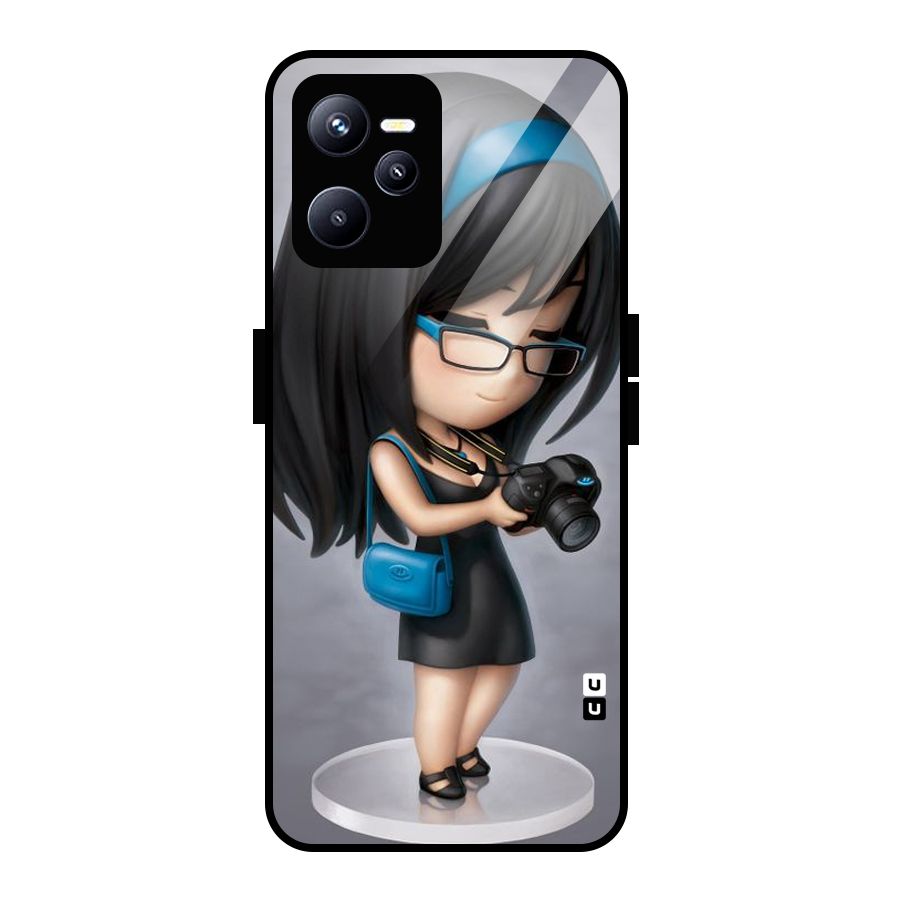 Girl With Camera Glass Back Case for Realme C35