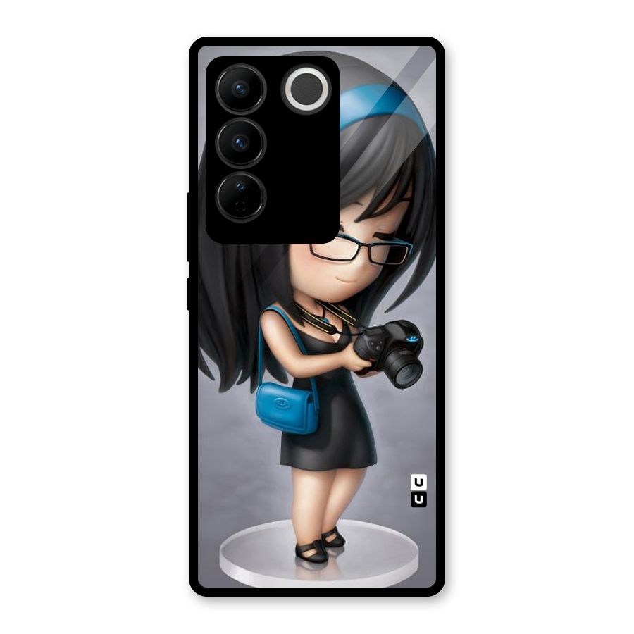 Girl With Camera Glass Back Case for Vivo V27