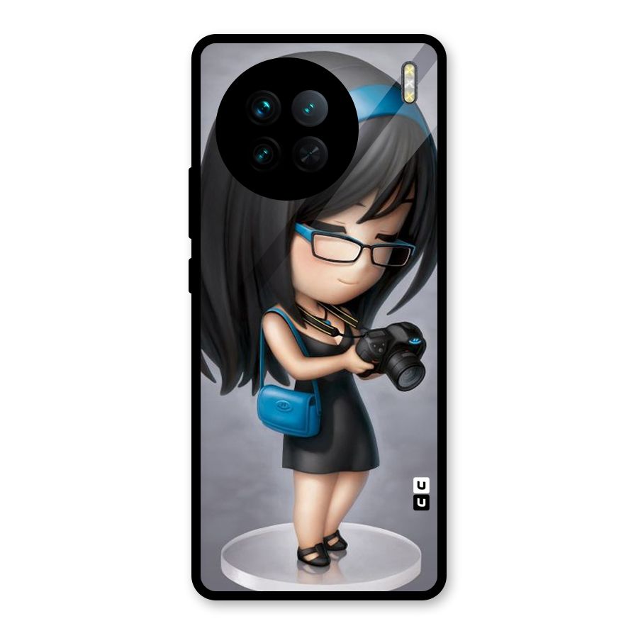Girl With Camera Glass Back Case for Vivo X90