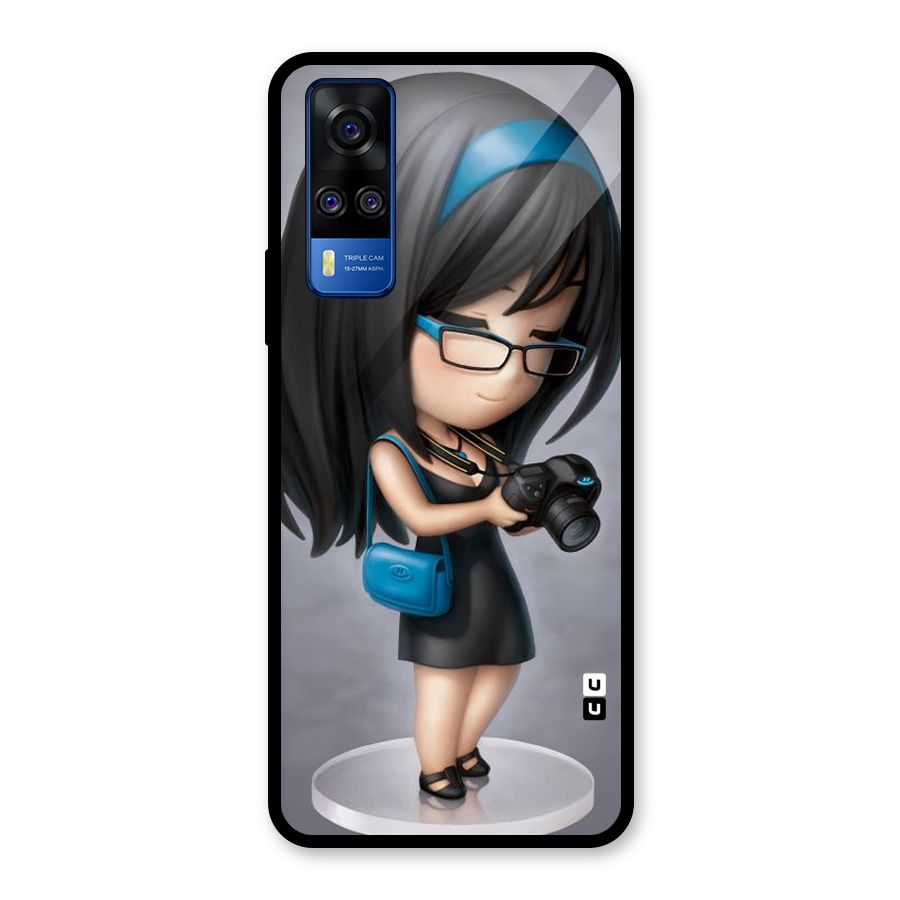 Girl With Camera Glass Back Case for Vivo Y31