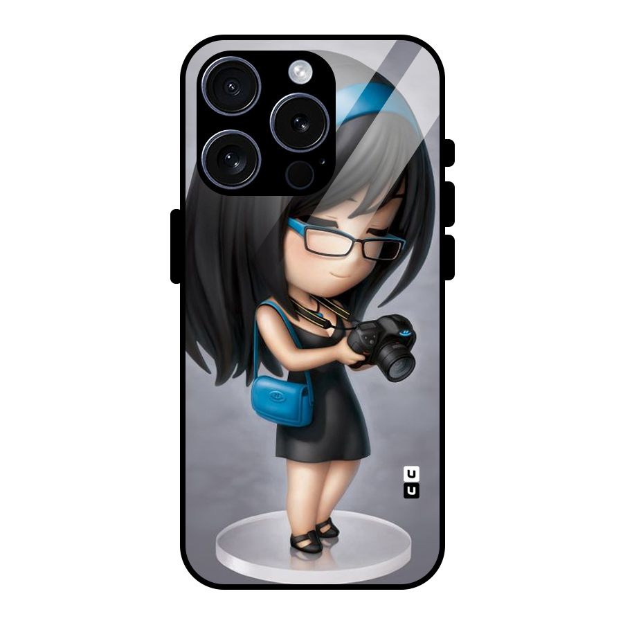 Girl With Camera Glass Back Case for iPhone 15 Pro