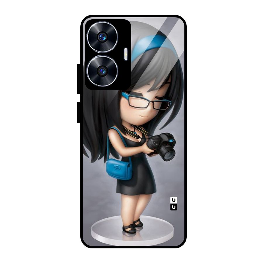 Girl With Camera Glass Back Case for realme C55