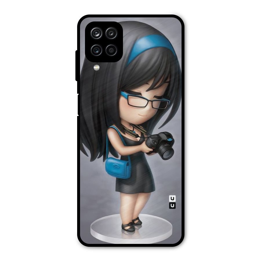 Girl With Camera Metal Back Case for Galaxy A12