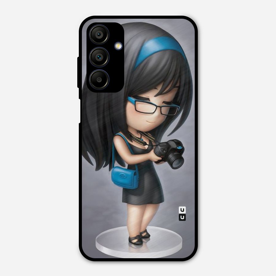 Girl With Camera Metal Back Case for Galaxy A15 5G