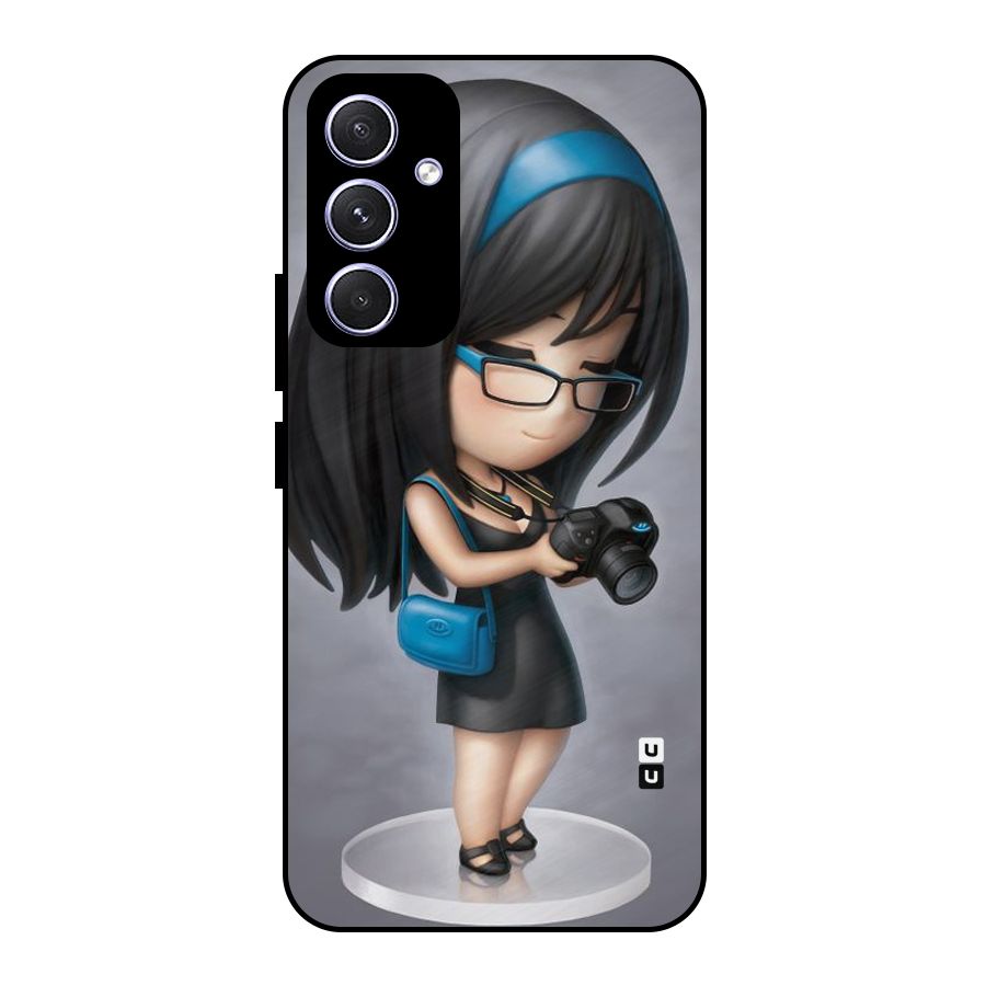 Girl With Camera Metal Back Case for Galaxy A54