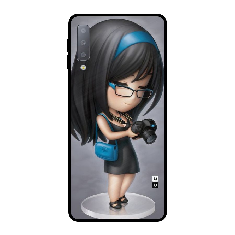Girl With Camera Metal Back Case for Galaxy A7 (2018)