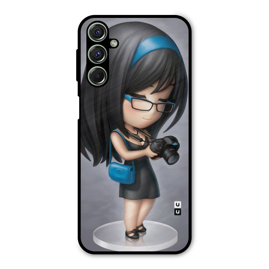 Girl With Camera Metal Back Case for Galaxy F34