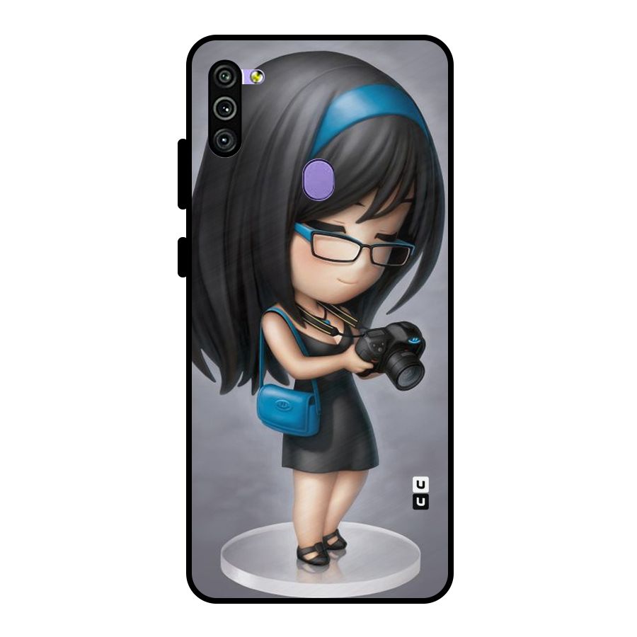 Girl With Camera Metal Back Case for Galaxy M11