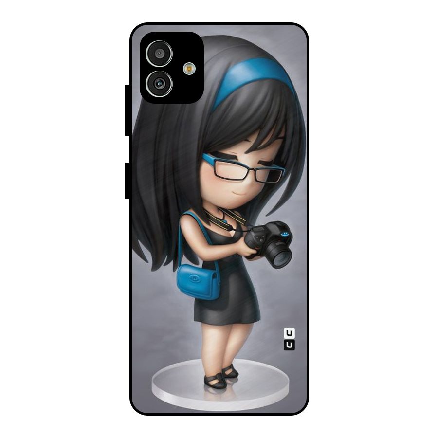 Girl With Camera Metal Back Case for Galaxy M13 5G