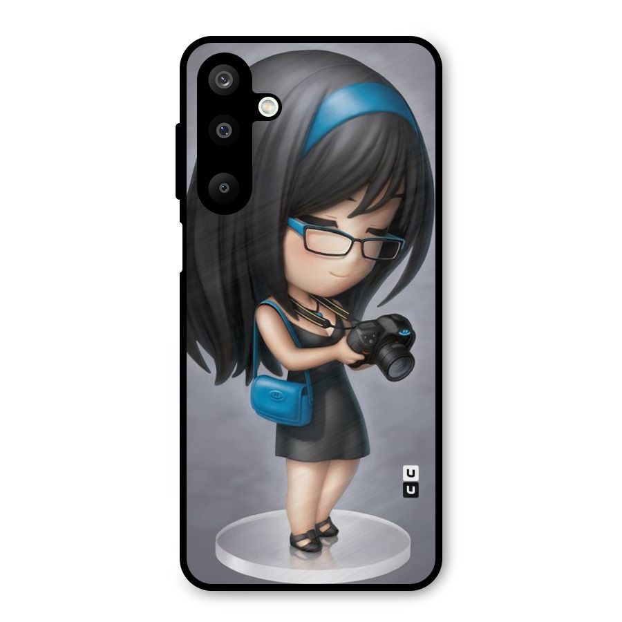 Girl With Camera Metal Back Case for Galaxy M16