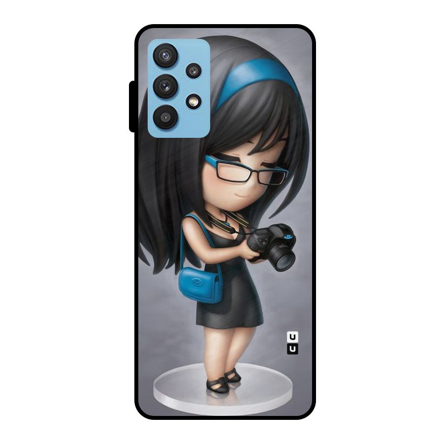 Girl With Camera Metal Back Case for Galaxy M32 5G