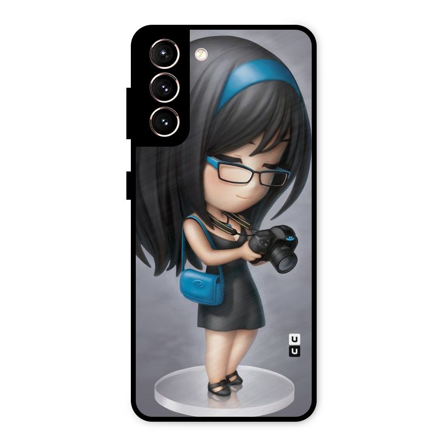 Girl With Camera Metal Back Case for Galaxy S21 5G