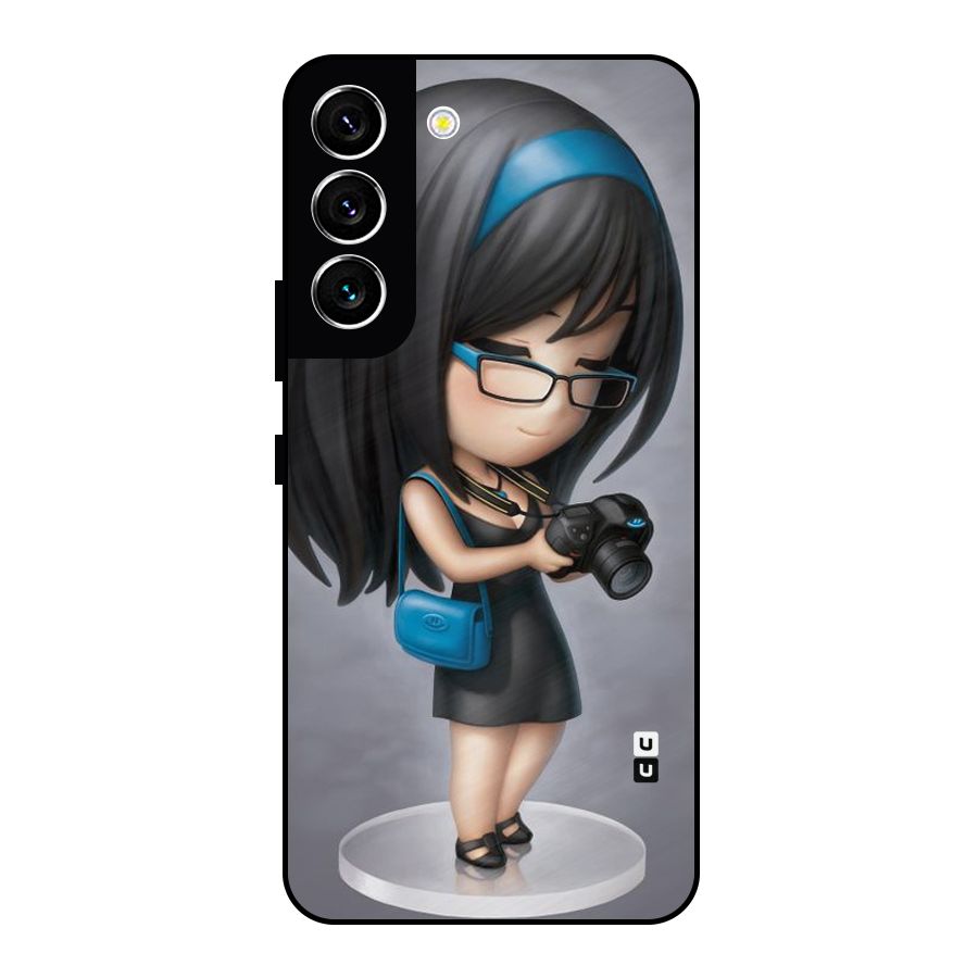 Girl With Camera Metal Back Case for Galaxy S22 5G