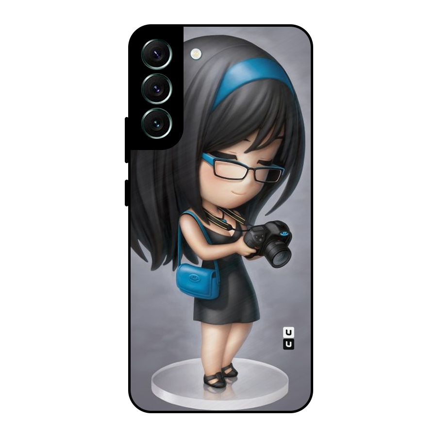 Girl With Camera Metal Back Case for Galaxy S22 Plus 5G