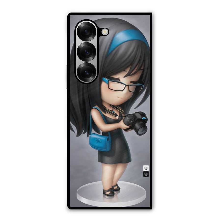 Girl With Camera Metal Back Case for Galaxy Z Fold6