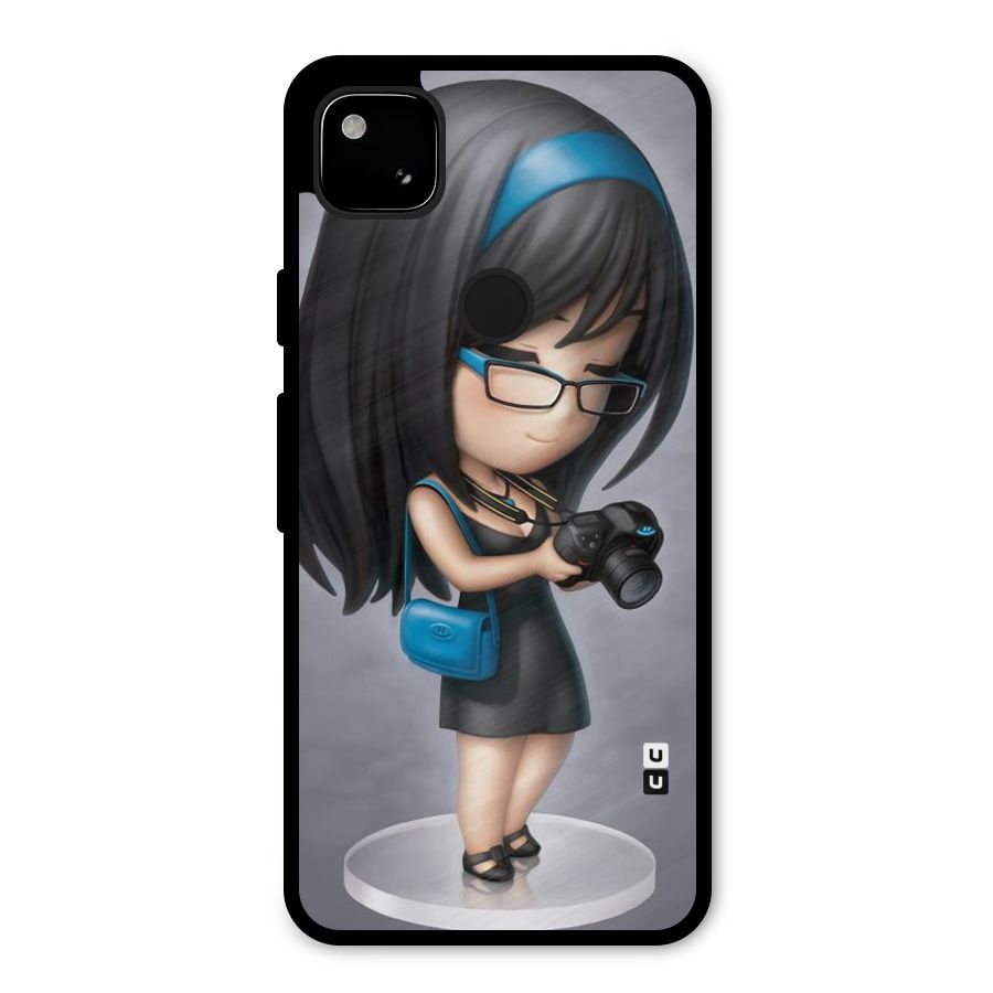 Girl With Camera Metal Back Case for Google Pixel 4a